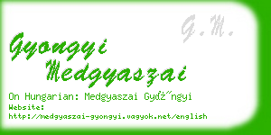 gyongyi medgyaszai business card